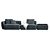 Sleek Modular Sofa Fabro 2 3D model small image 2