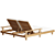 Tuscan Inspired Teak Double Chaise 3D model small image 3