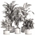 Potted Indoor Plant Set 80 3D model small image 4