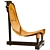 Brazilian Midcentury Leather Armchair 3D model small image 2