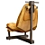 Brazilian Midcentury Leather Armchair 3D model small image 4