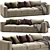 Mussi SINFONIA 3-Seater Fabric Sofa 3D model small image 1