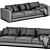 Mussi SINFONIA 3-Seater Fabric Sofa 3D model small image 4