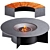 Modern Fire Pit Fireplace Design 3D model small image 5