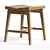 Modern Oak Small Stool 3D model small image 3