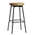 Swivel Barstool with Steel Legs 3D model small image 1