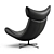 Elegant Toro Armchair, Black 3D model small image 4