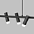 Modern Linear LED Tube Chandelier 3D model small image 5