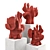 Coral Metal Plaster Art Sculptures 3D model small image 2