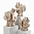 Coral Metal Plaster Art Sculptures 3D model small image 4