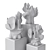 Coral Metal Plaster Art Sculptures 3D model small image 7