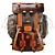 Handmade Rustic Leather Backpack 3D model small image 10