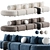 Italian Designed Modular Sofa Group 3D model small image 1