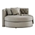 Elegant Gray Upholstered Round Sofa 3D model small image 3