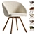 Modern Swivel Chair with Solid Wood Legs 3D model small image 1