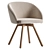 Modern Swivel Chair with Solid Wood Legs 3D model small image 2