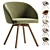 Modern Swivel Chair with Solid Wood Legs 3D model small image 3