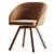 Modern Swivel Chair with Solid Wood Legs 3D model small image 5