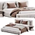 Luxury Liam Bed, Merino Pearl 3D model small image 3