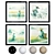  Paddy Landscape Watercolor Frames 3D model small image 1