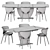 Modern Boconcept Hamilton Fiorentina Dining Set 3D model small image 6