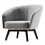 26.4" Contemporary Bruno Chair Model 3D model small image 1