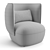 Stylish Trussardi Nebula High Armchair 3D model small image 6