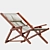 Portable Folding Beach Chair 3D model small image 2