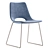 Modern Beige Chair with Steel Legs 3D model small image 3