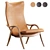 Danish Designer Walnut Lounge Chair 3D model small image 1