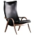 Danish Designer Walnut Lounge Chair 3D model small image 4