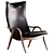 Danish Designer Walnut Lounge Chair 3D model small image 5