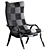 Danish Designer Walnut Lounge Chair 3D model small image 7