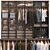 Glass Door Wardrobe With Clothing 3D model small image 1