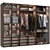 Glass Door Wardrobe With Clothing 3D model small image 4