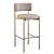 MIDJ Amelie Leather Bar Stool 3D model small image 2