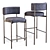 MIDJ Amelie Leather Bar Stool 3D model small image 4