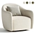 Elegant Beetle Swivel Armchair deco 3D model small image 1