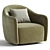 Elegant Beetle Swivel Armchair deco 3D model small image 2