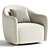 Elegant Beetle Swivel Armchair deco 3D model small image 3