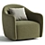 Elegant Beetle Swivel Armchair deco 3D model small image 4