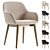 Contemporary Beige Konna Chair with Ash Wood Legs 3D model small image 1