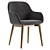 Contemporary Beige Konna Chair with Ash Wood Legs 3D model small image 3