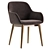 Contemporary Beige Konna Chair with Ash Wood Legs 3D model small image 4