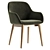 Contemporary Beige Konna Chair with Ash Wood Legs 3D model small image 5