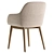 Contemporary Beige Konna Chair with Ash Wood Legs 3D model small image 6