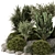 Outdoor Garden Set: Lush Bushes 3D model small image 3