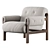 Modern Leather Cora Armchair 3D model small image 2