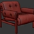 Modern Leather Cora Armchair 3D model small image 5