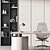 Modern Office Set Furniture Kit 3D model small image 6